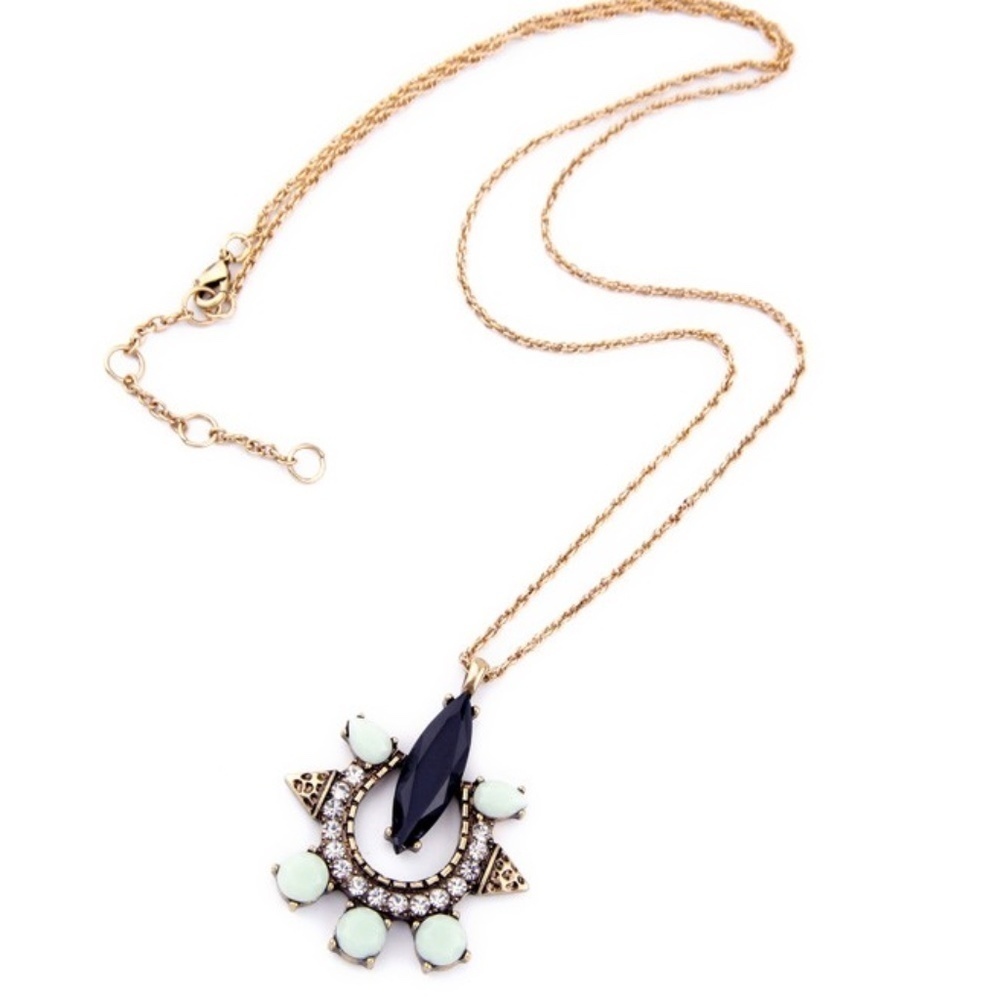Brass Vintage Mint Pendant Necklace
